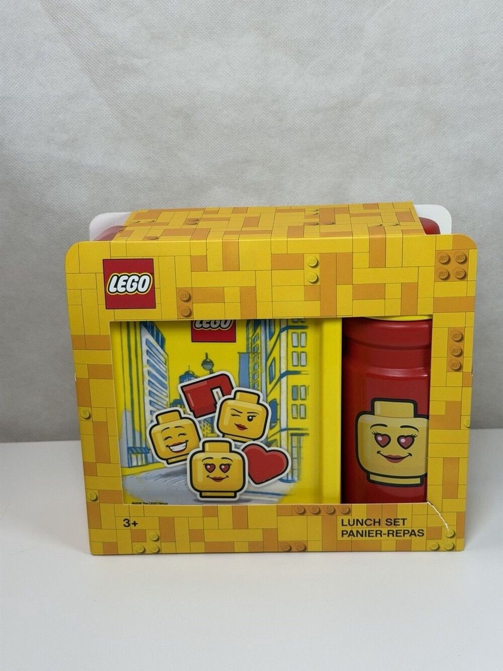LEGO Yellow Minifigure Lunch Box Water Bottle Set 5005770 School Snack Box NEW